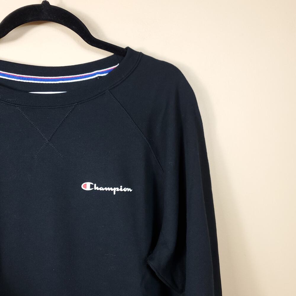 Champion Black Powerblend Boyfriend Graphic Crewneck Sweatshirt Size XL - Picture 3 of 10
